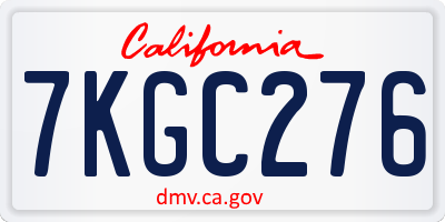 CA license plate 7KGC276