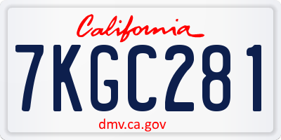 CA license plate 7KGC281
