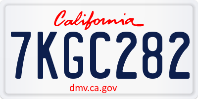 CA license plate 7KGC282