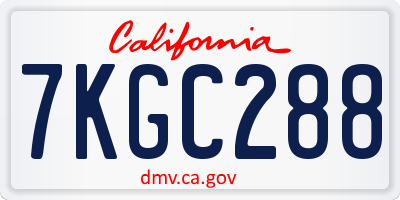 CA license plate 7KGC288