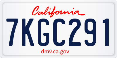 CA license plate 7KGC291