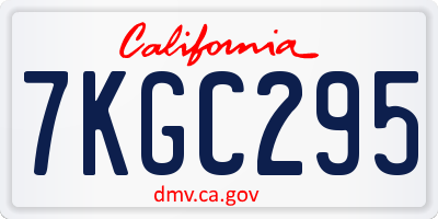 CA license plate 7KGC295