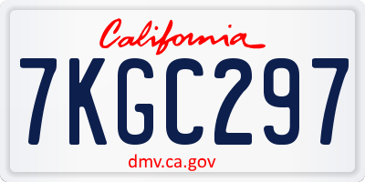 CA license plate 7KGC297
