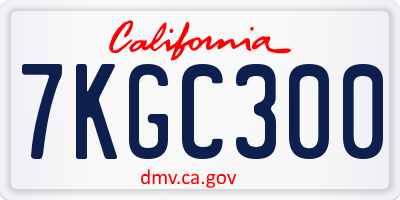 CA license plate 7KGC300