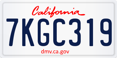 CA license plate 7KGC319