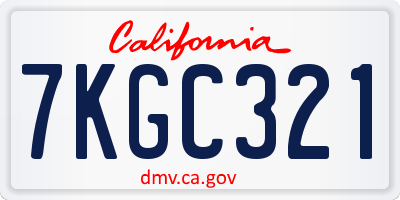 CA license plate 7KGC321