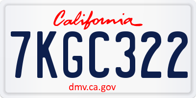 CA license plate 7KGC322