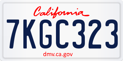 CA license plate 7KGC323