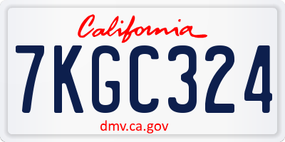 CA license plate 7KGC324