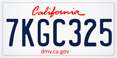 CA license plate 7KGC325