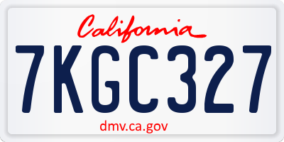 CA license plate 7KGC327