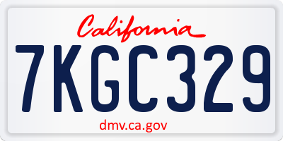 CA license plate 7KGC329