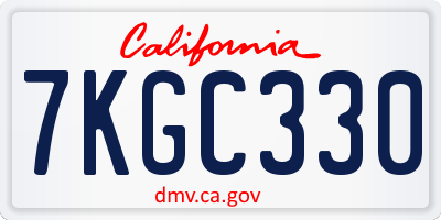 CA license plate 7KGC330