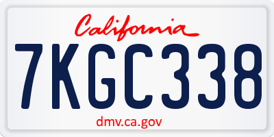 CA license plate 7KGC338