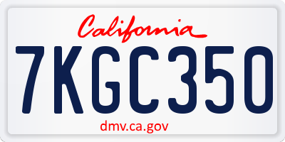 CA license plate 7KGC350