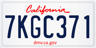CA license plate 7KGC371