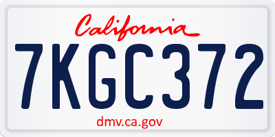 CA license plate 7KGC372