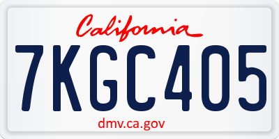 CA license plate 7KGC405