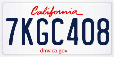 CA license plate 7KGC408