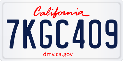 CA license plate 7KGC409