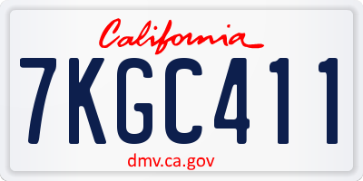 CA license plate 7KGC411