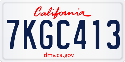 CA license plate 7KGC413
