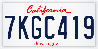 CA license plate 7KGC419
