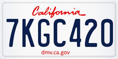 CA license plate 7KGC420