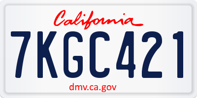 CA license plate 7KGC421