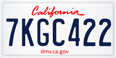 CA license plate 7KGC422