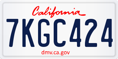 CA license plate 7KGC424