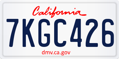 CA license plate 7KGC426