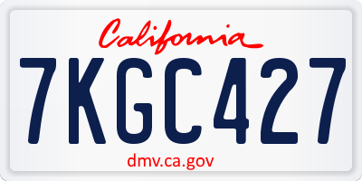 CA license plate 7KGC427