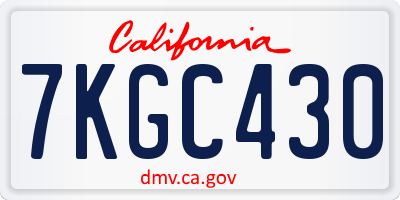 CA license plate 7KGC430