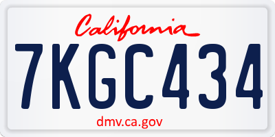 CA license plate 7KGC434