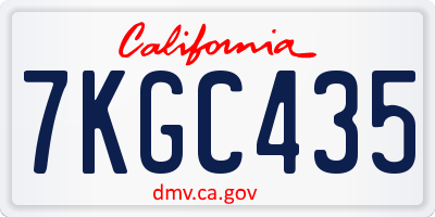 CA license plate 7KGC435