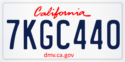 CA license plate 7KGC440