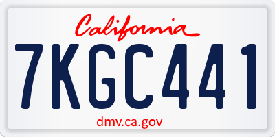 CA license plate 7KGC441