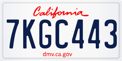 CA license plate 7KGC443