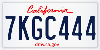 CA license plate 7KGC444