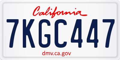 CA license plate 7KGC447