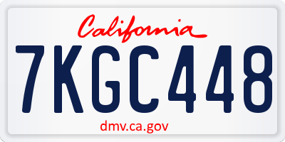 CA license plate 7KGC448