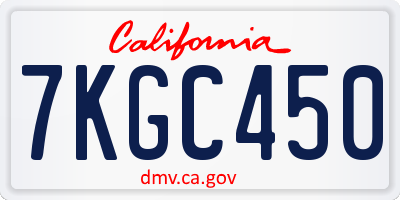 CA license plate 7KGC450