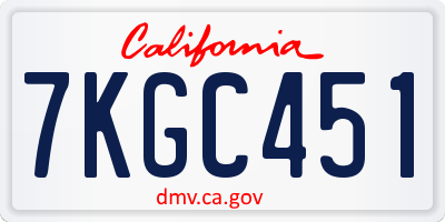 CA license plate 7KGC451