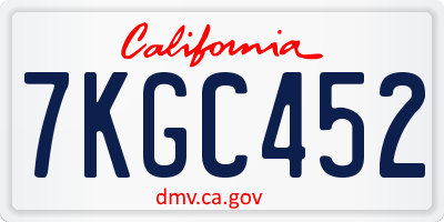 CA license plate 7KGC452