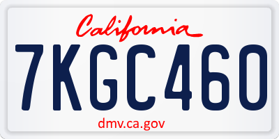 CA license plate 7KGC460
