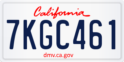 CA license plate 7KGC461