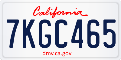 CA license plate 7KGC465