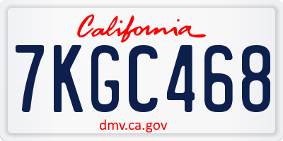 CA license plate 7KGC468