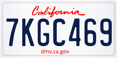 CA license plate 7KGC469